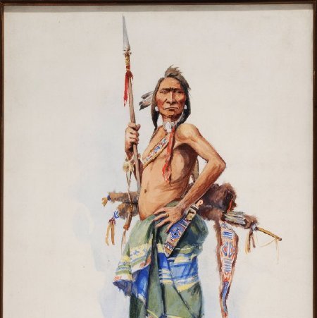 Nez Perce Brave, watercolor, 2016.01.03