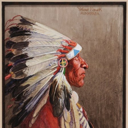 Painting, Yellow Hawk, Hunkpapa, 2016.71.47 (front)
