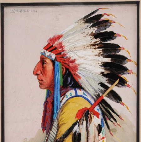Painting, Charging Hawk, Dak. Sioux, 2016.71.25 (front)