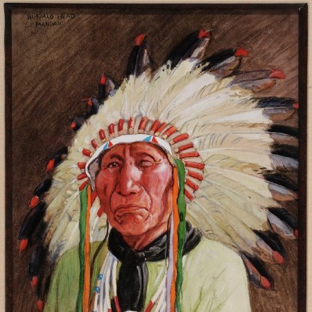 Painting, Buffalo Head, Mandan, 2016.71.41 (front)