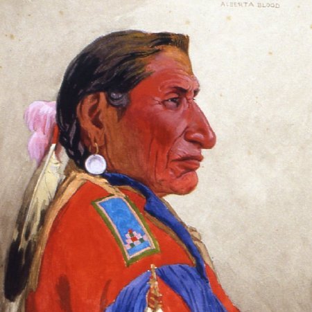Painting, Chief Bull Horn, Alberta Blood, 2003.85.01 (front)