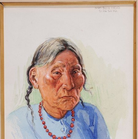 Painting, Mrs. Bulls Head, Si Ha Sa Pa, 2016.71.43 (front)
