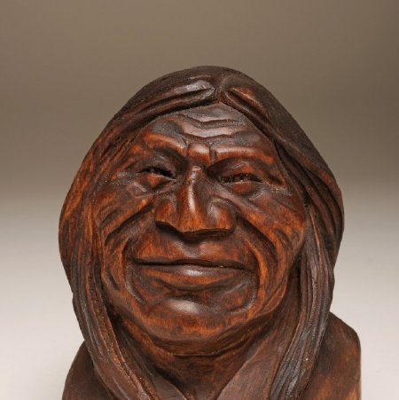 Carving, Untitled (Bust of Smiling Indian),1978.06.01, (front)